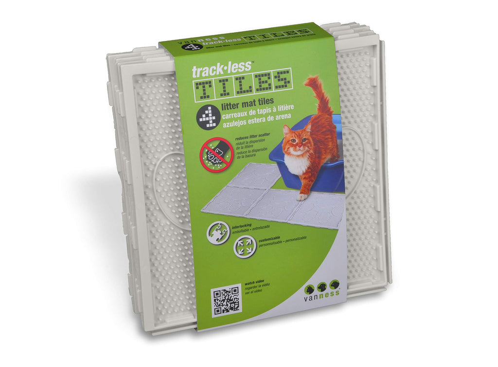 Van Ness Pets Trackless Cat Litter Mat Tiles Customizable And ExpAndable Set of 4 Tiles