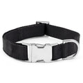 Bark Duke Indestructible Dog Collar Fully Customizable Fit Waterproof Nylon Odor-Resistant Metal Buckle and Adjusters (Black Medium 1”)
