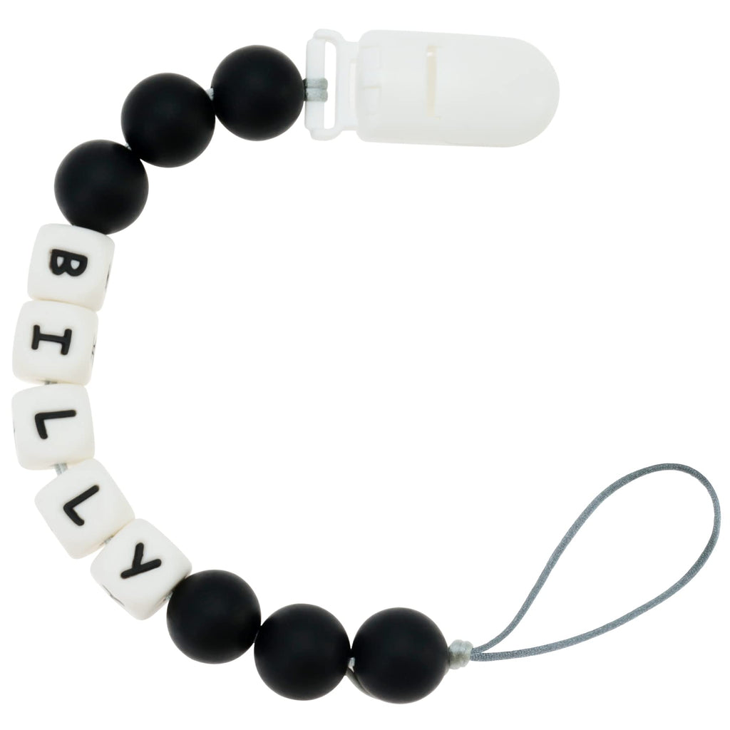 Custom Name Pacifier Clip - Black